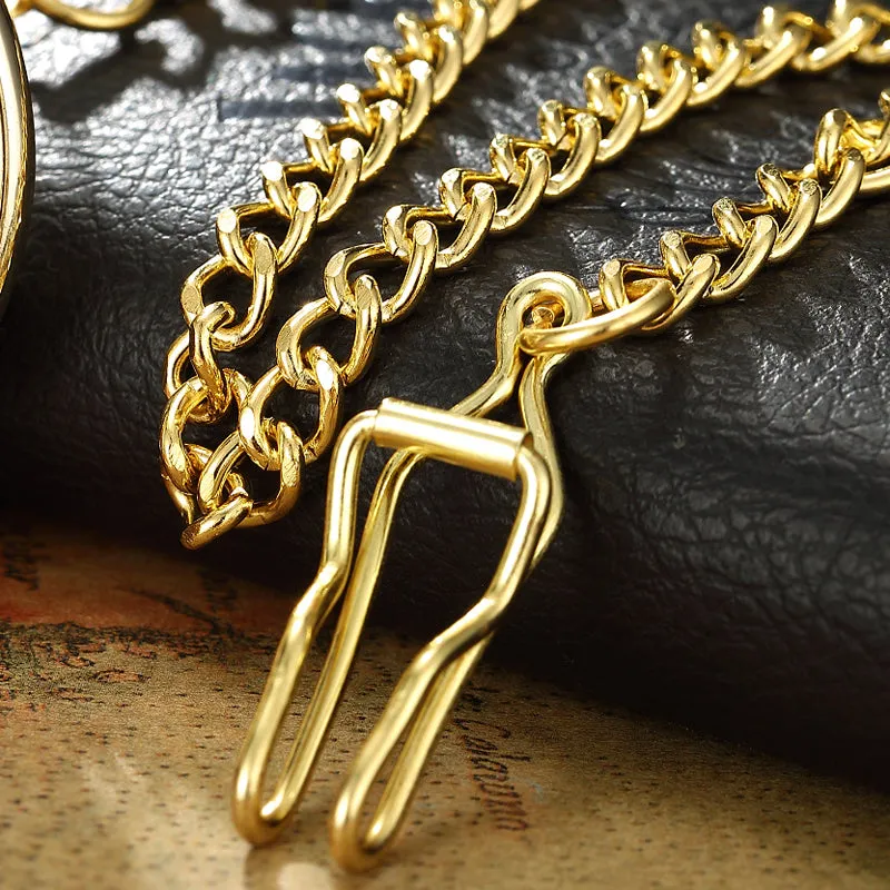 Retro Golden Steel Hollow Exquisite Sculpture Mechanical Pocket FOB Watch