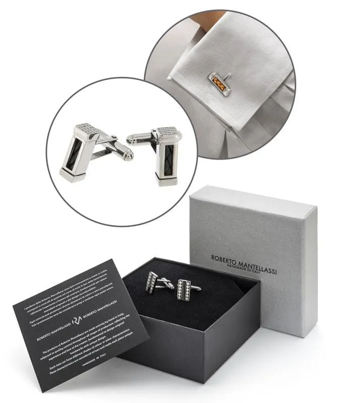 RM-G07 SS Cufflinks - Sterling Silver and leather