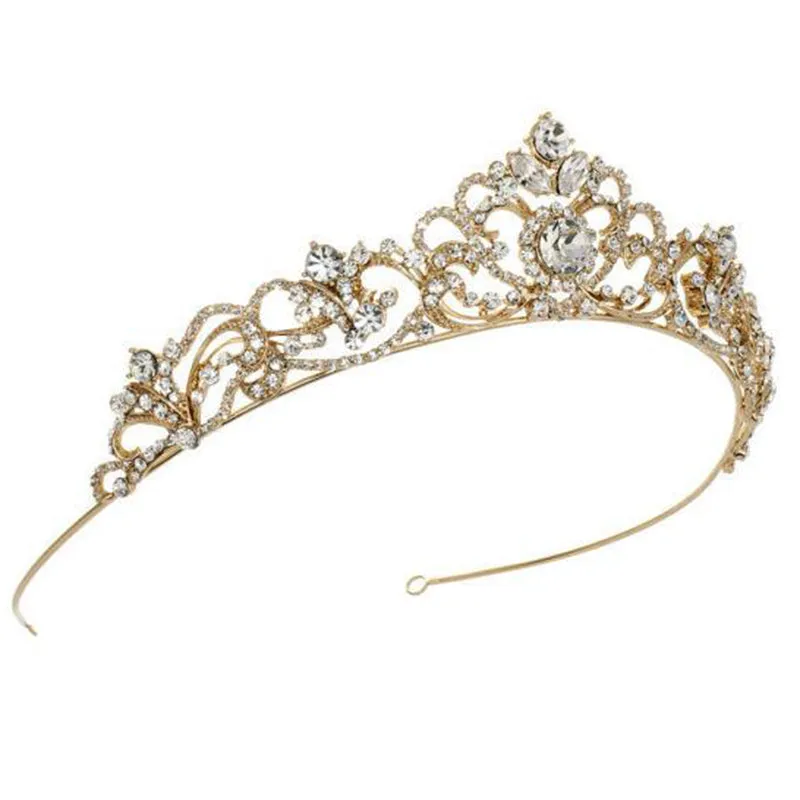 Romantic 1920s Inspired Crystal Heart Bridal Tiara
