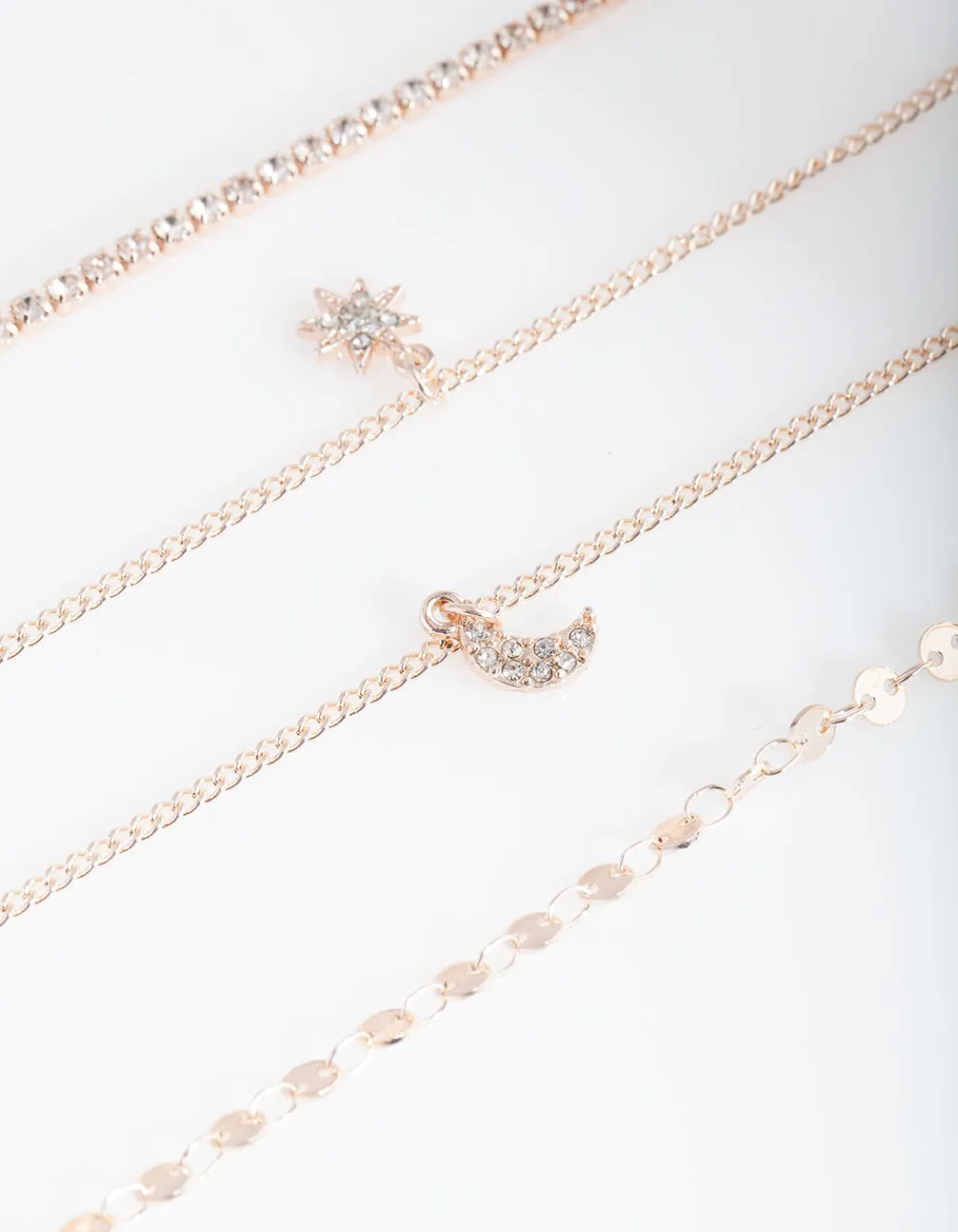 Rose Gold Celestial Bracelet Anklet 4-Pack