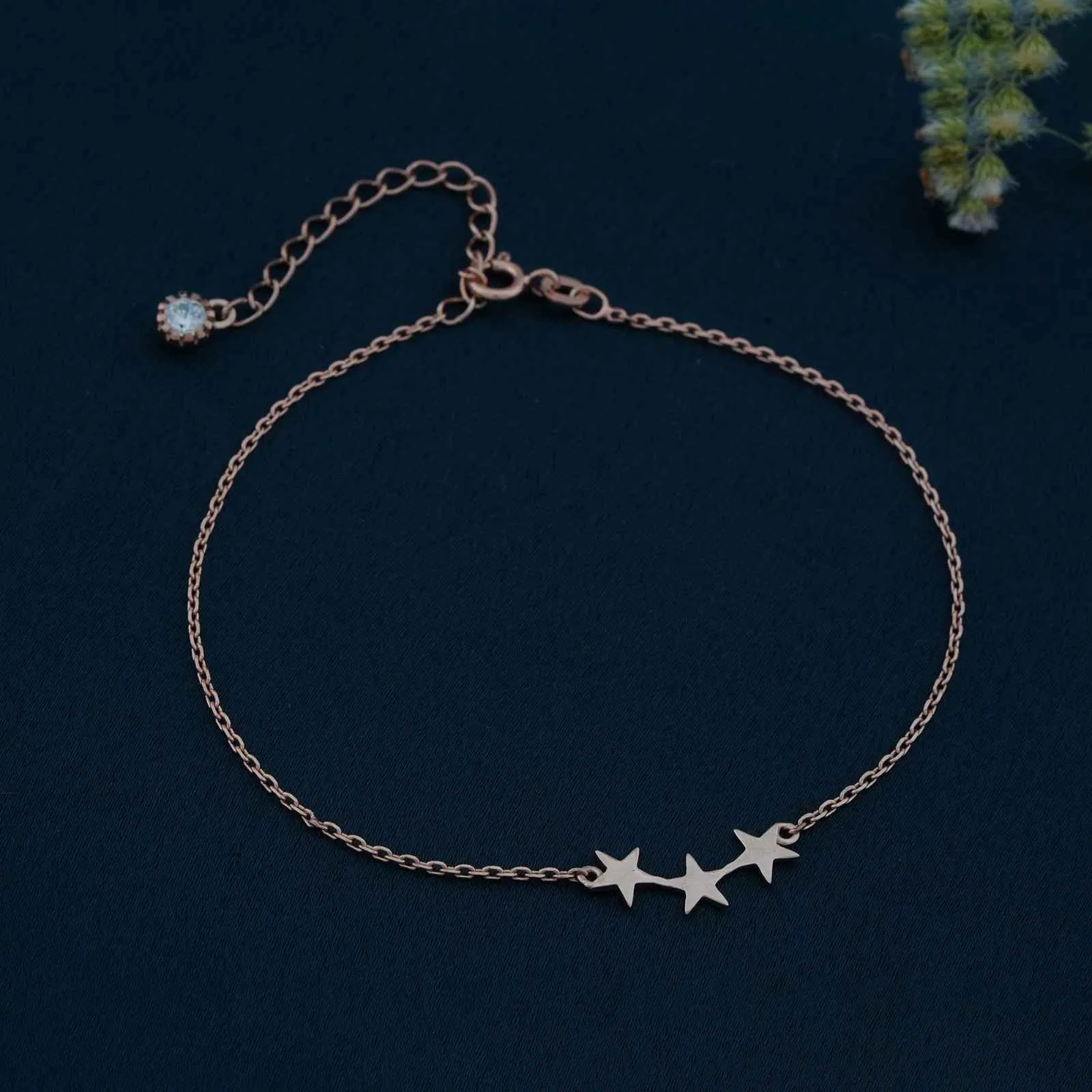 Rose Gold Delicate Stars Anklet For Girls