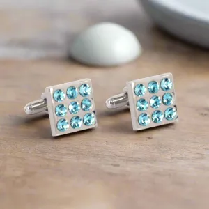 Round Crystals Cufflinks - Pink and Torquise  F/M (Online Exclusive)