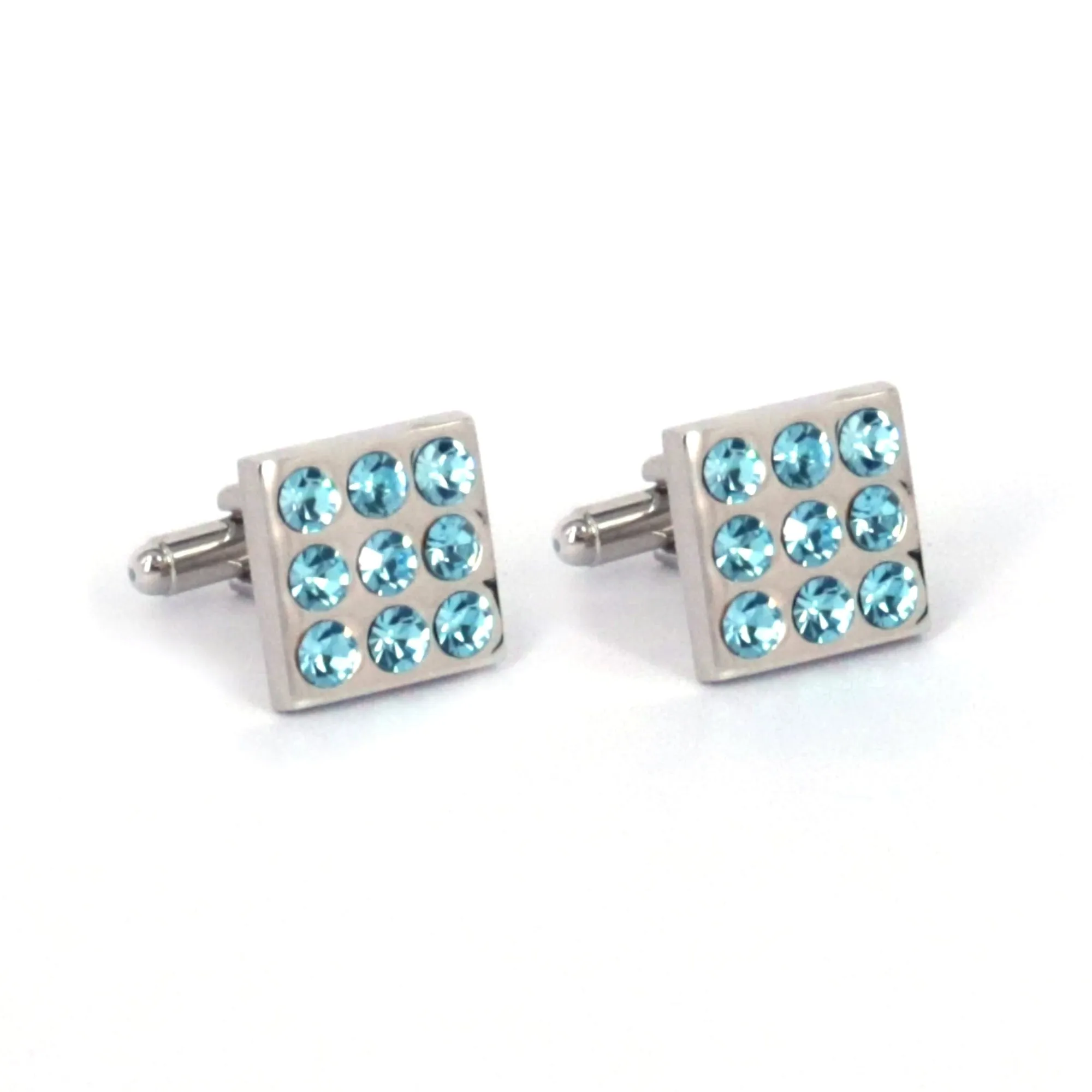 Round Crystals Cufflinks - Pink and Torquise  F/M (Online Exclusive)