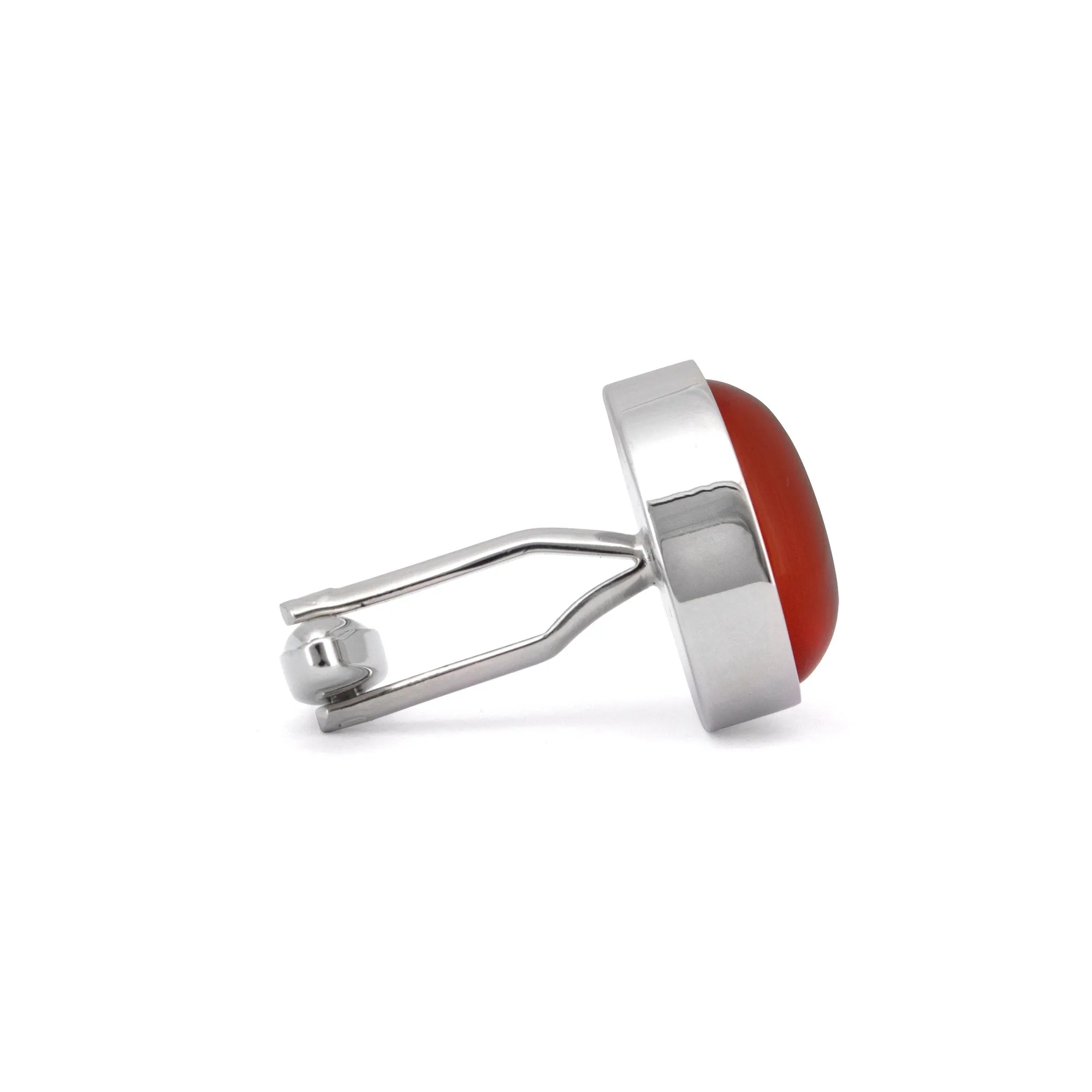 Round Orange Fibre Optic Glass Cufflinks (Online Exclusive)