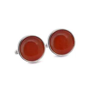 Round Orange Fibre Optic Glass Cufflinks (Online Exclusive)