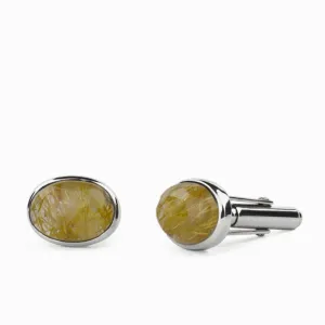 Rutilated Quartz Cufflinks