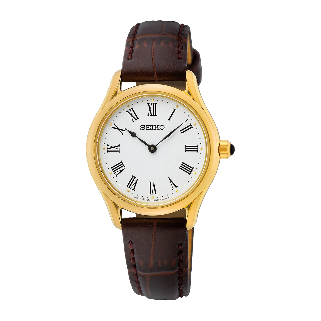 Seiko Conceptual Series White Dial Gold Case Ladies Watch SWR072P