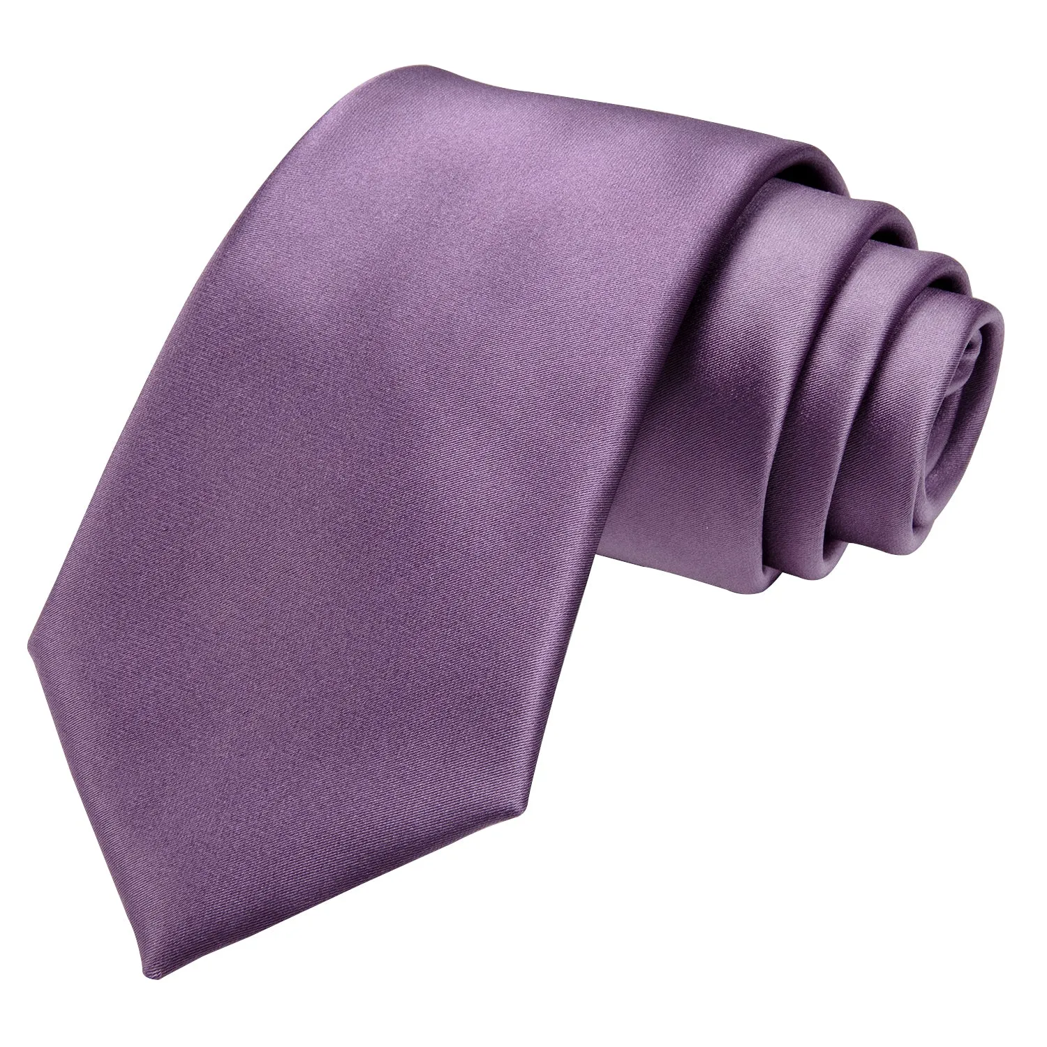 Shiny Purple Solid Tie Pocket Square Cufflinks Set