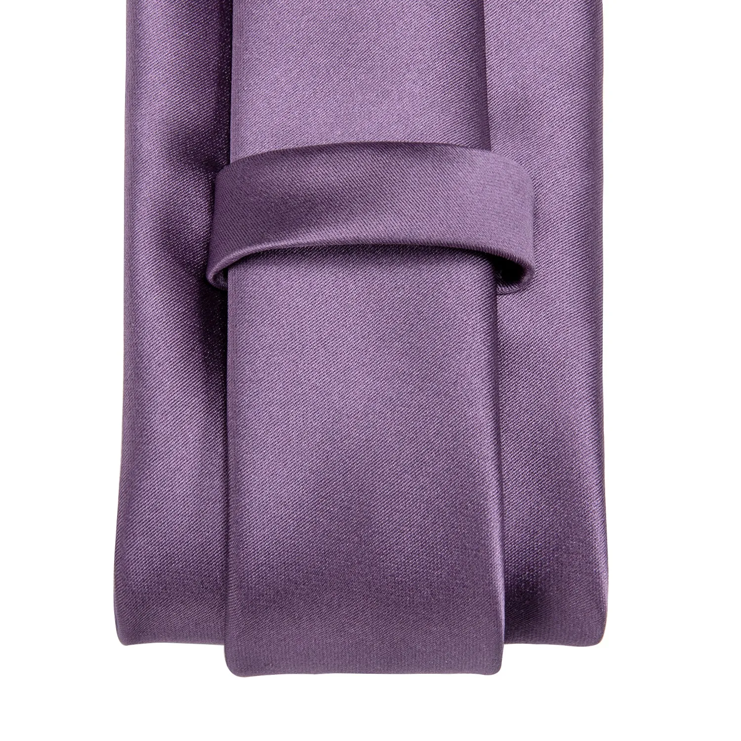 Shiny Purple Solid Tie Pocket Square Cufflinks Set