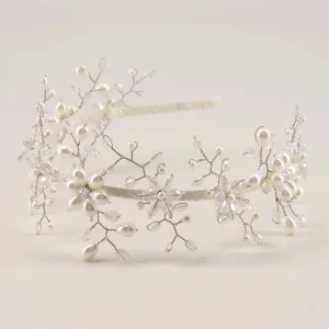 Sienna Likes To Party Gavreel Girls Crown Pearl and Crystal Headband