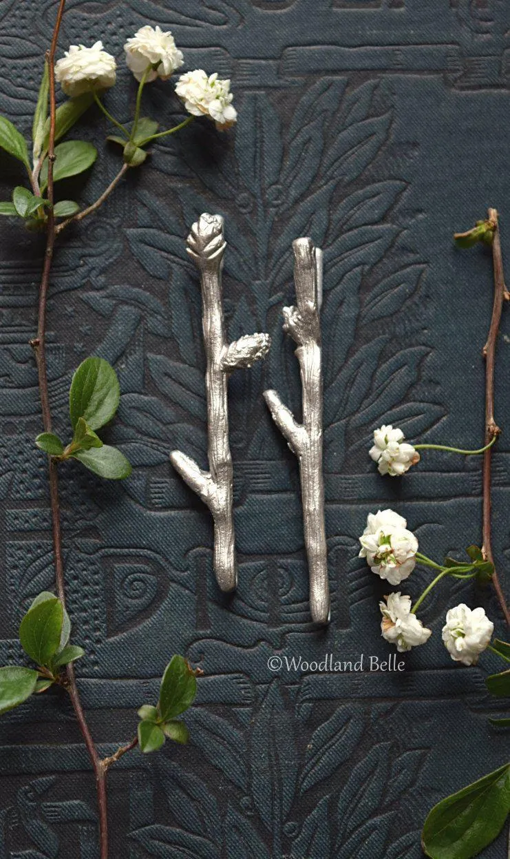 Silver Branch Hair Pins - Twig Hair Pins - Branch Bobby Pins - Twig Hair Clips - Bridal Wedding Hair Pins by Woodland Belle