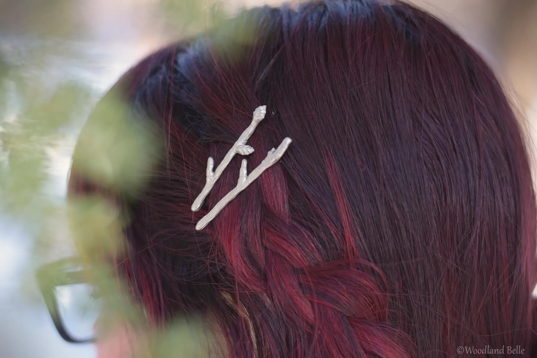 Silver Branch Hair Pins - Twig Hair Pins - Branch Bobby Pins - Twig Hair Clips - Bridal Wedding Hair Pins by Woodland Belle