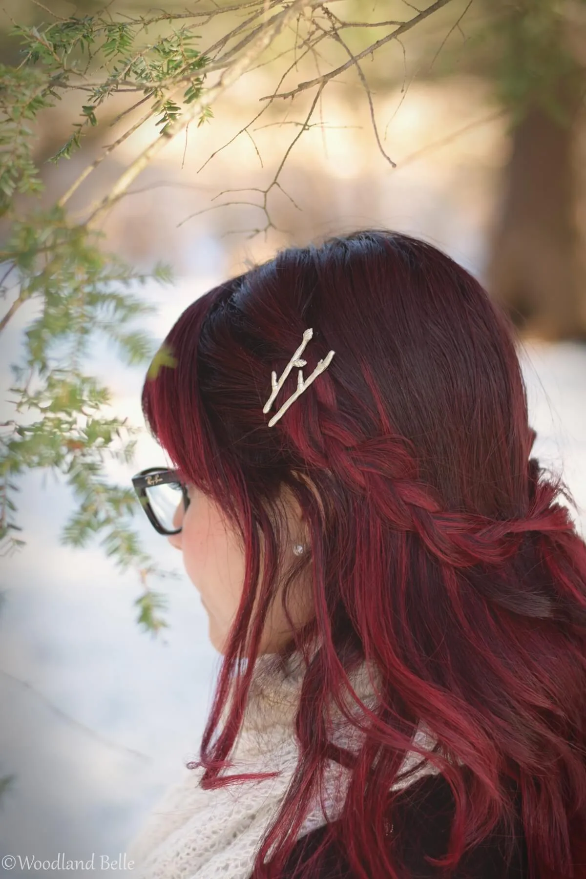 Silver Branch Hair Pins - Twig Hair Pins - Branch Bobby Pins - Twig Hair Clips - Bridal Wedding Hair Pins by Woodland Belle
