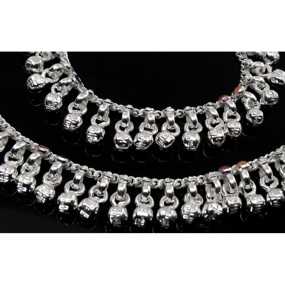 Silver Kids Anklets Ankle chain Bracelet 5.1"