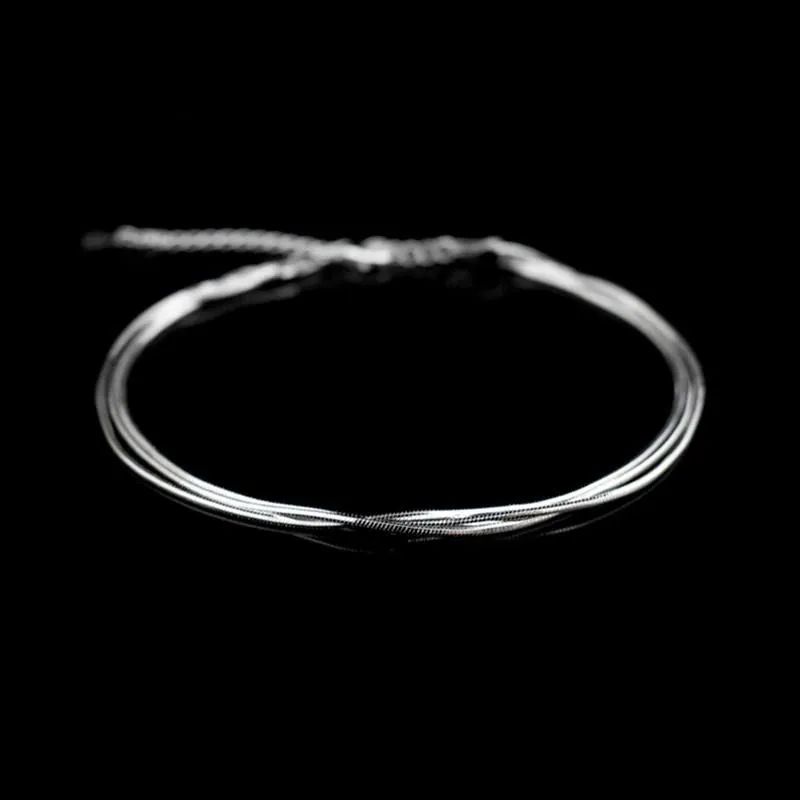 Silver Sterling Multilayer Anklet For Women