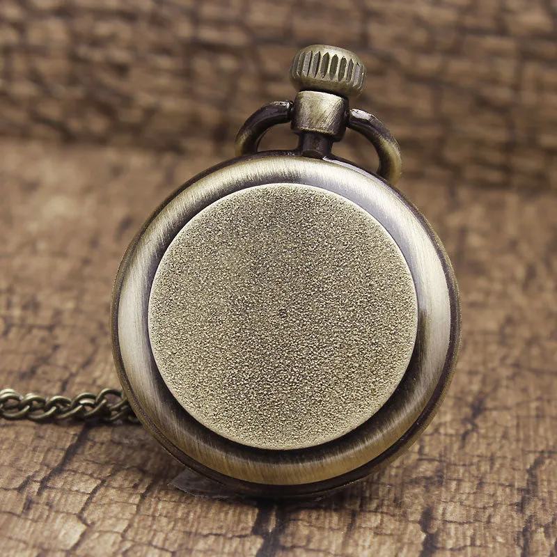 Simple Style Unisex Bronze Roman Numerals 82cm Transparent Pocket Watch