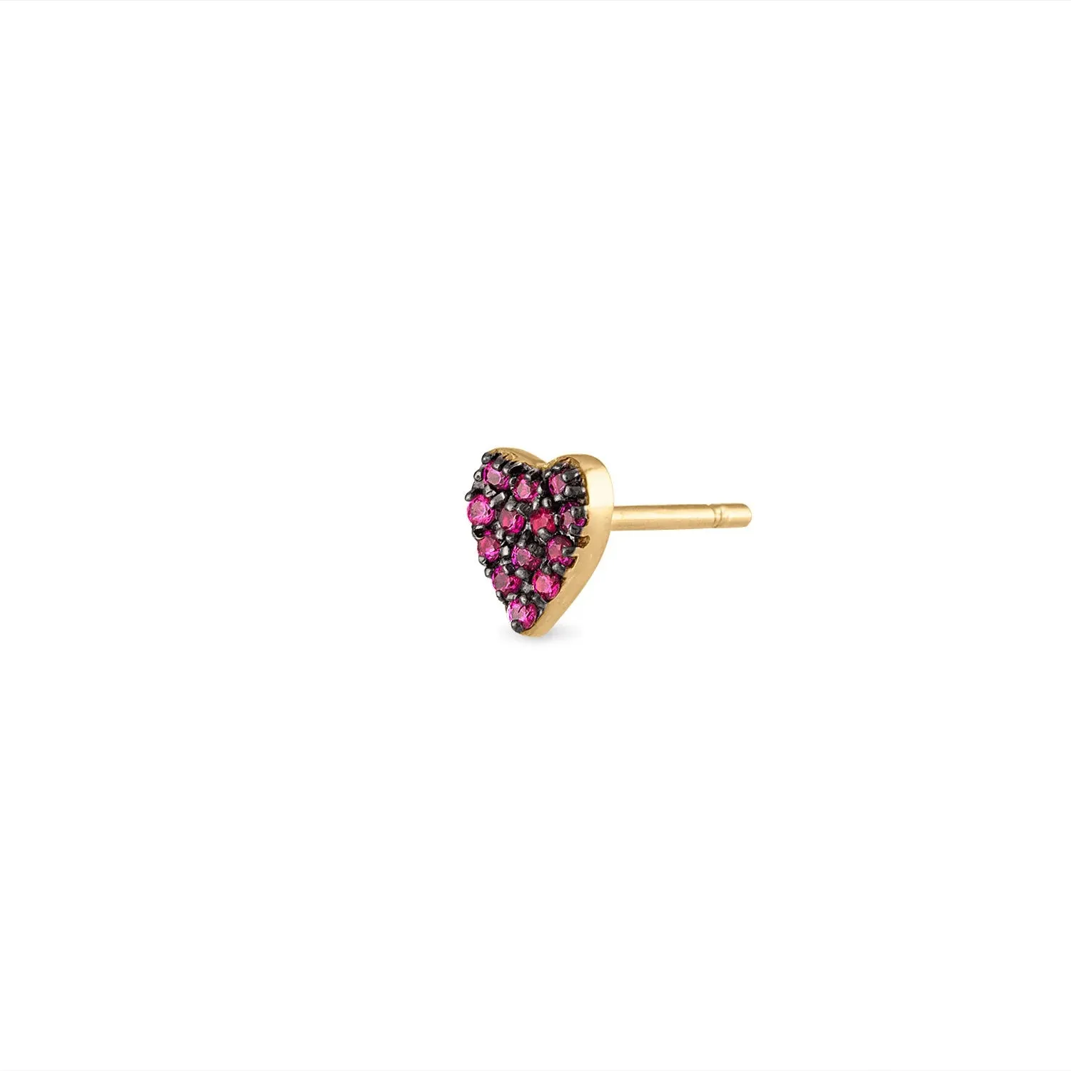 Social Anarchy Pave Ruby Heart Stud