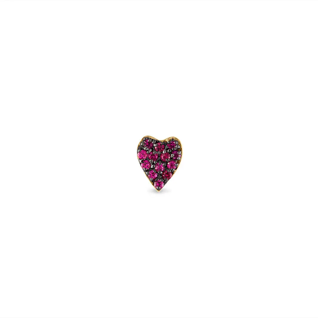 Social Anarchy Pave Ruby Heart Stud