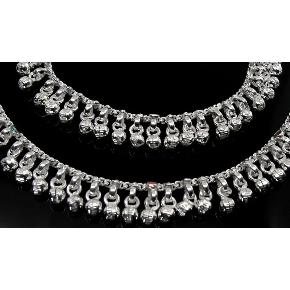 Solid Silver Kids Anklets chain 7"