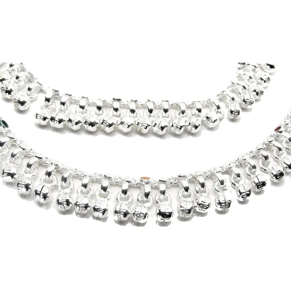 Solid Silver Kids Anklets chain 7"