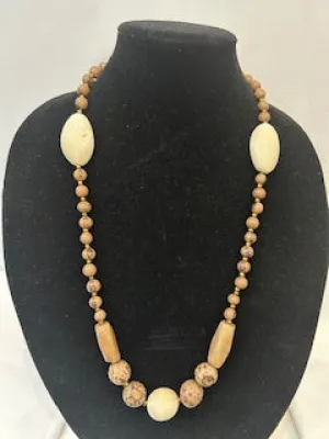 Tagua Necklace -LC1607-CF-IV -Beige