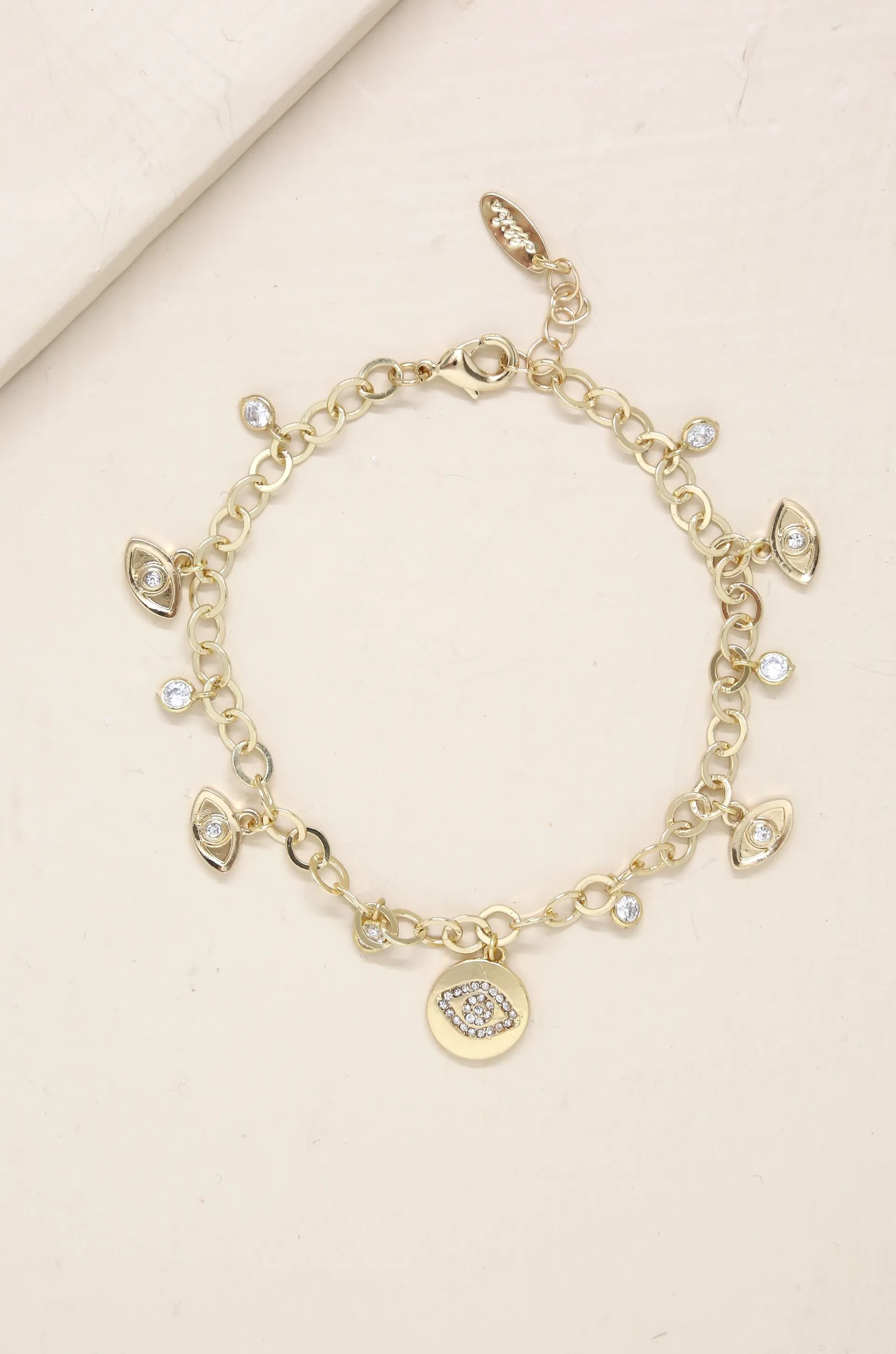 Third Eye Crystal Charm 18k Gold