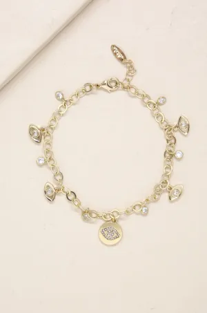 Third Eye Crystal Charm 18k Gold