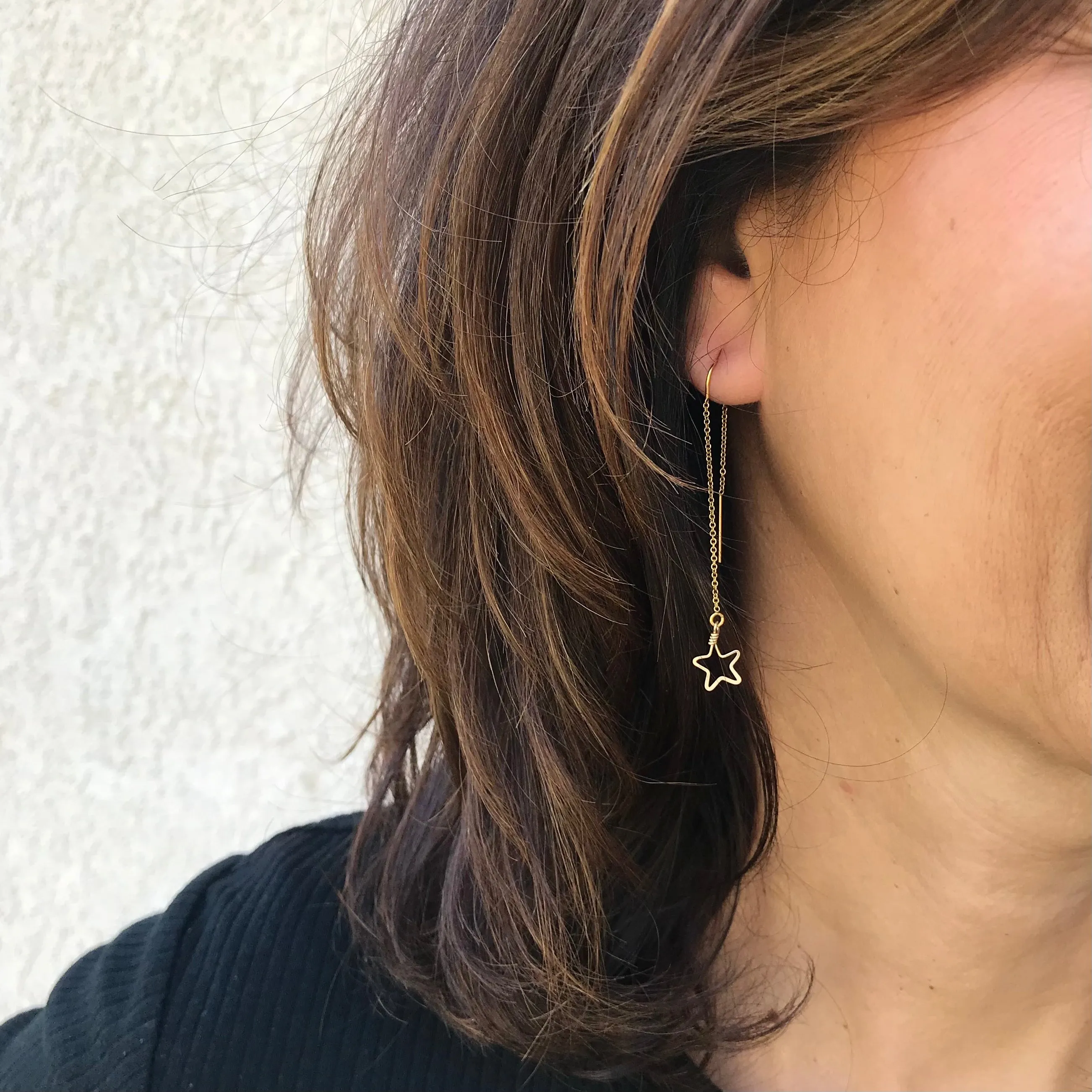 Tiny Star Threader Earrings