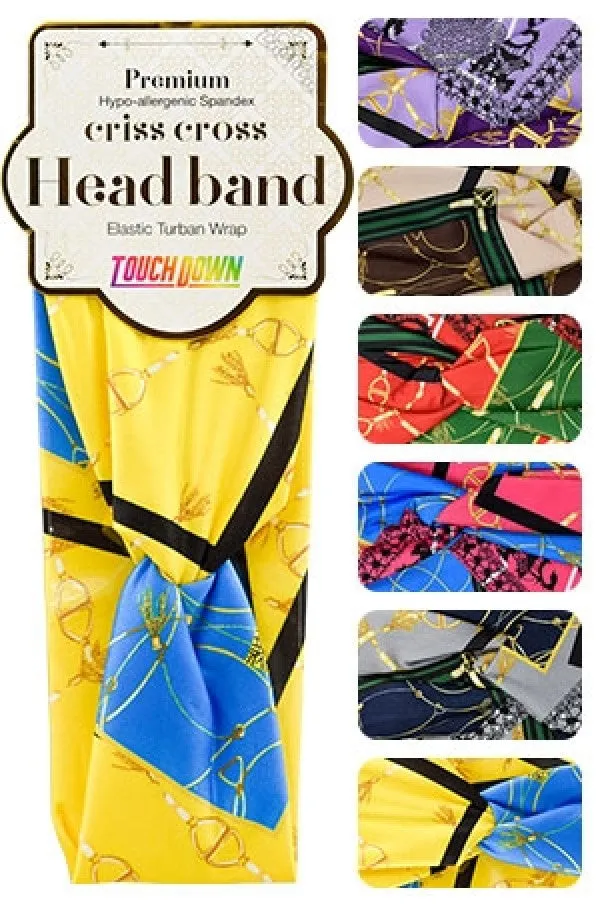 Touch Down Criss Cross Head Elastic Turban Wrap