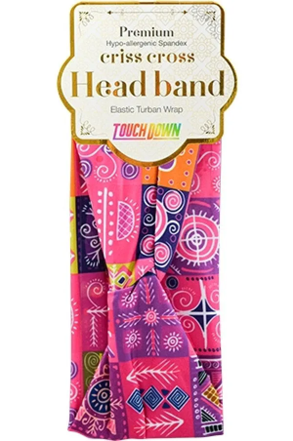 Touch Down Criss Cross Head Elastic Turban Wrap