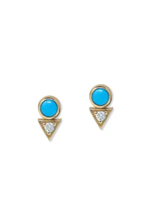 Turquoise Cleo Baguette Stud Earrings