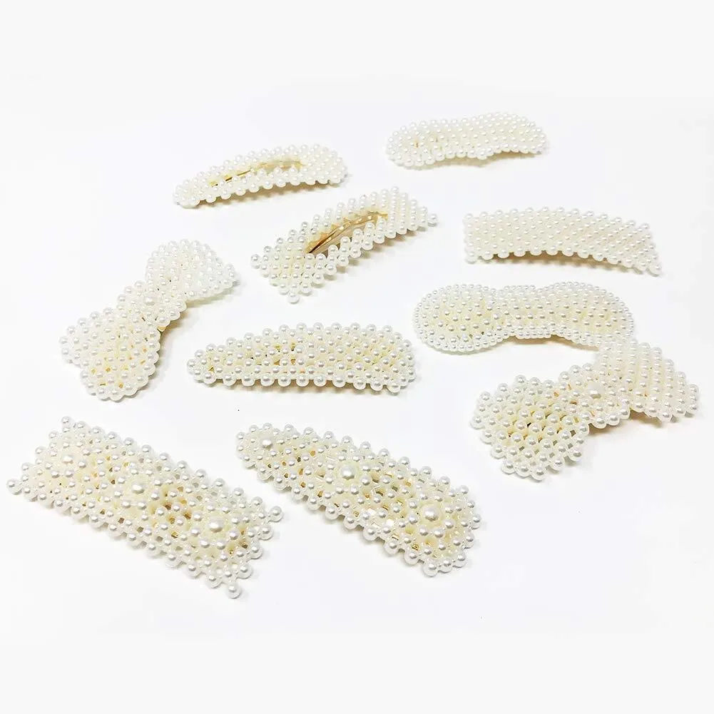 US 10-20Pcs Pearl Hair Clip Barrettes Women Girl Bobby Barrette Hairpins Vintage