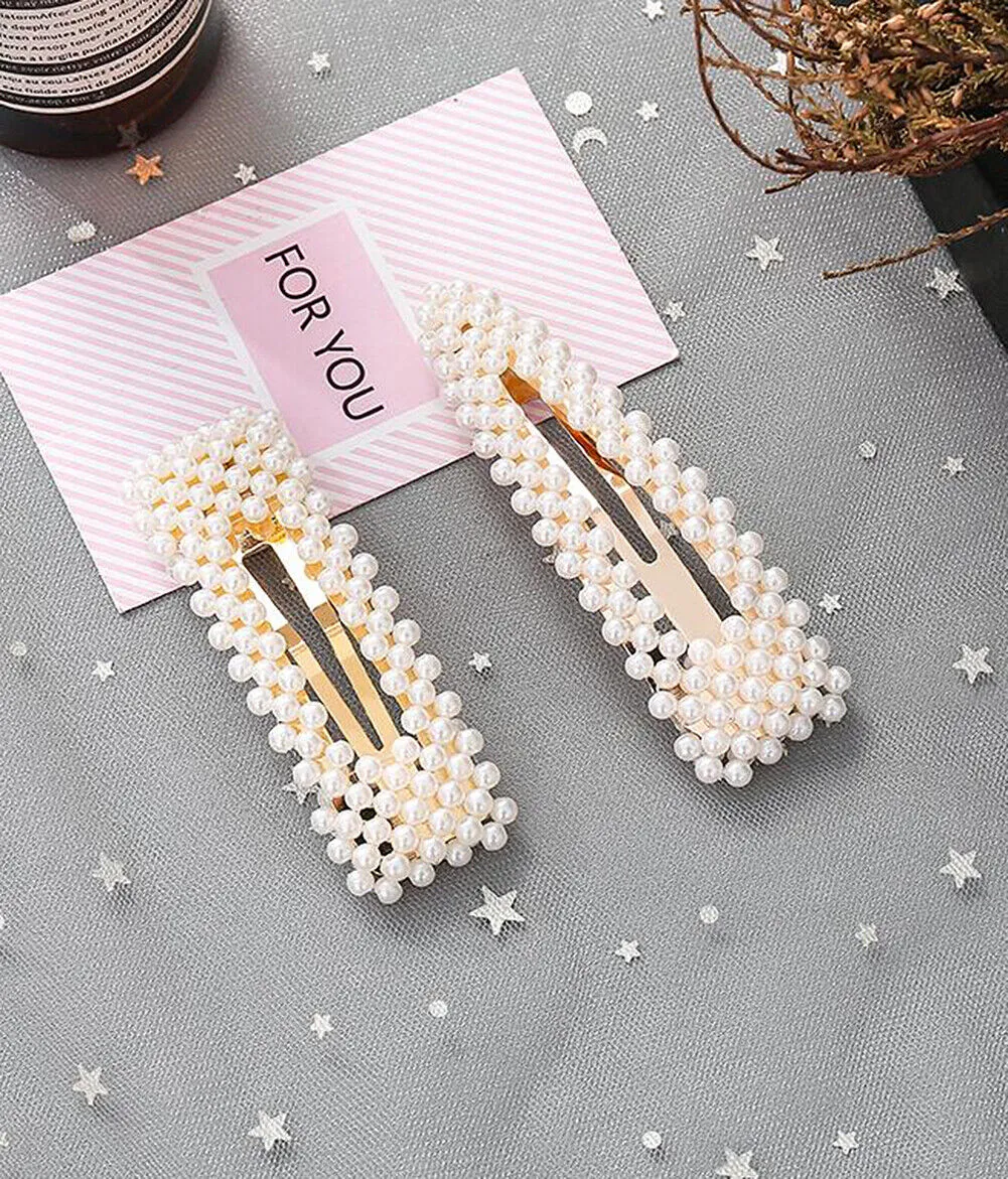 US 10-20Pcs Pearl Hair Clip Barrettes Women Girl Bobby Barrette Hairpins Vintage