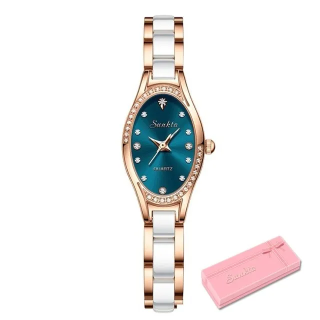 Women's Fashion Tungsten Steel Waterproof Quartz Love Gift Watch