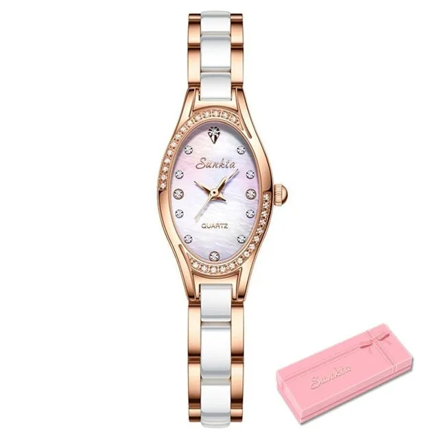 Women's Fashion Tungsten Steel Waterproof Quartz Love Gift Watch