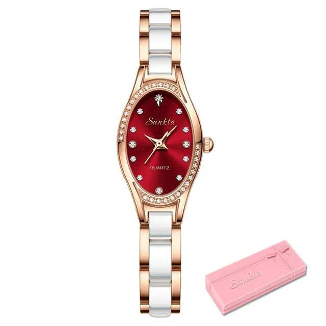 Women's Fashion Tungsten Steel Waterproof Quartz Love Gift Watch