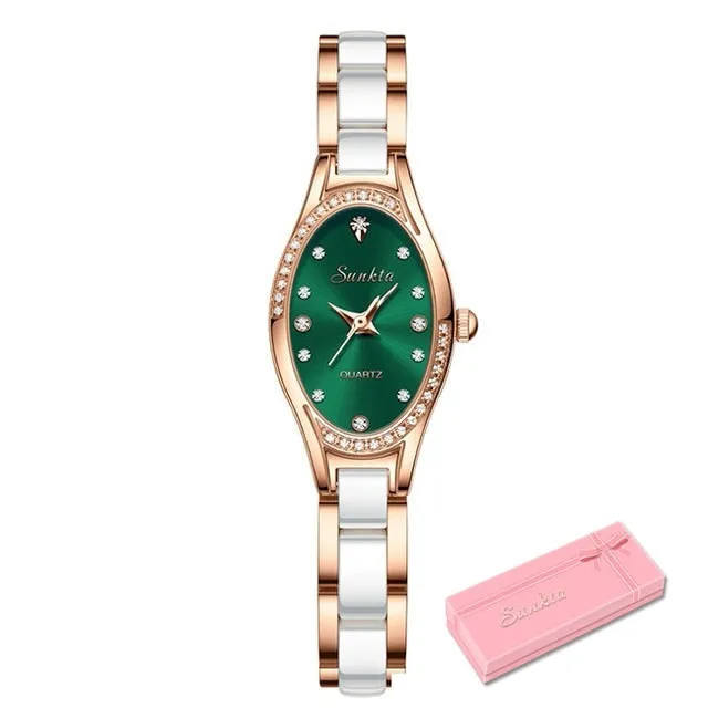 Women's Fashion Tungsten Steel Waterproof Quartz Love Gift Watch