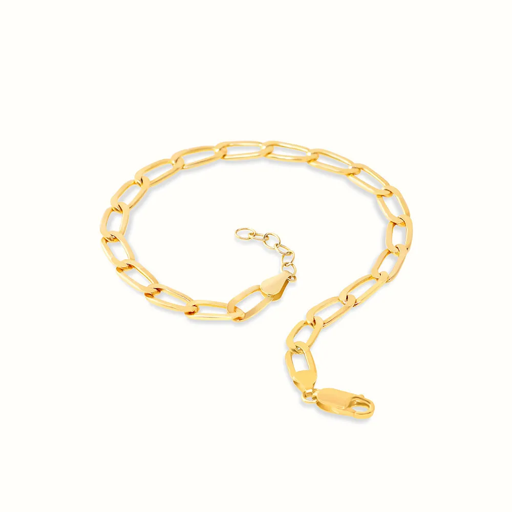 Women's Vermeil Flat Paperclip Anklet
