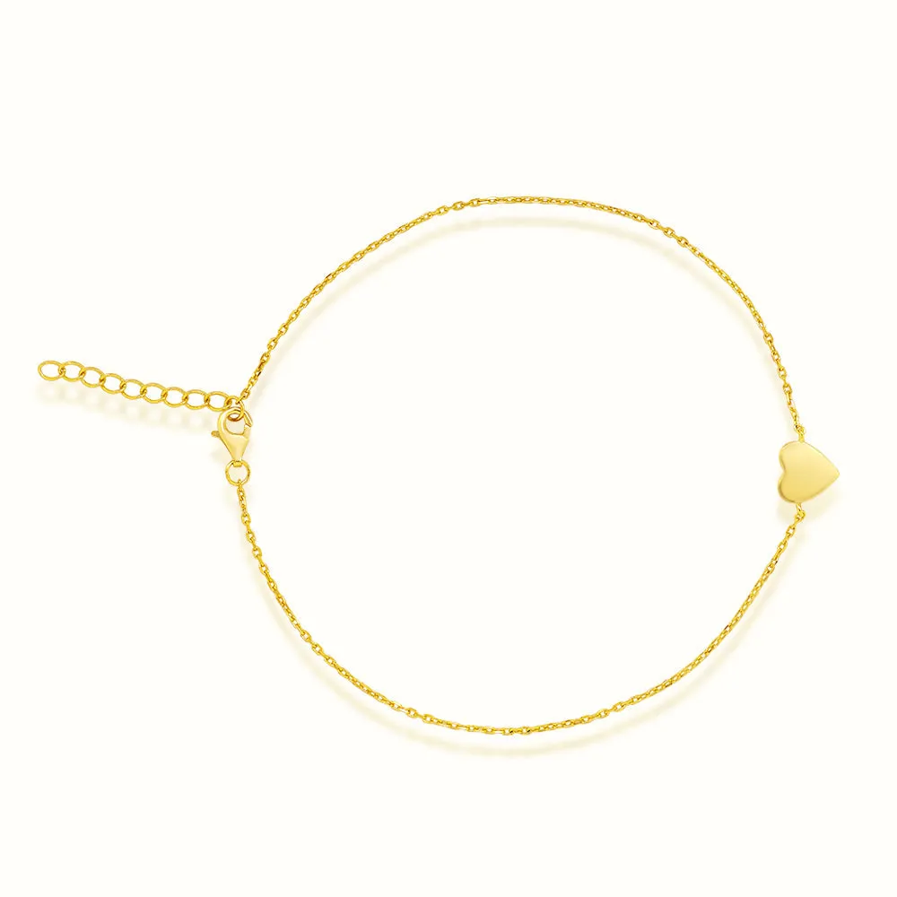 Women's Vermeil Gold Heart Anklet