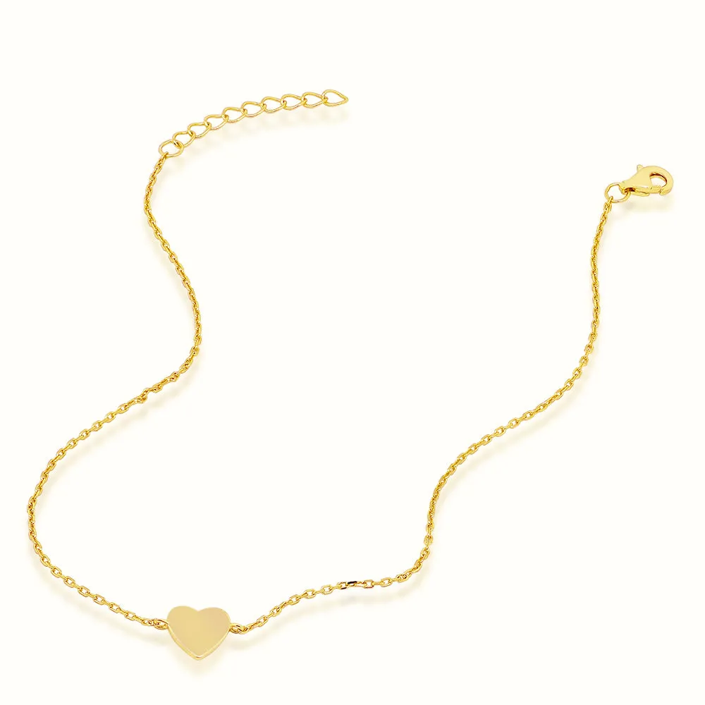 Women's Vermeil Gold Heart Anklet