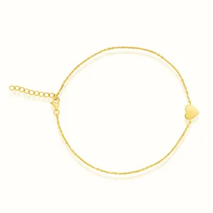 Women's Vermeil Gold Heart Anklet