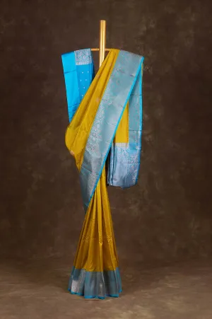 Yellow Banaras Katan Silk Saree
